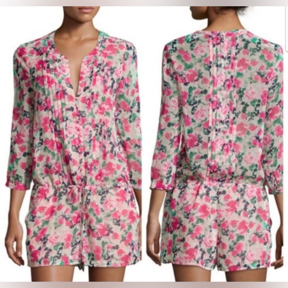 Joie Amara C Floral Print Silk Romper Size S - Picture 2 of 7